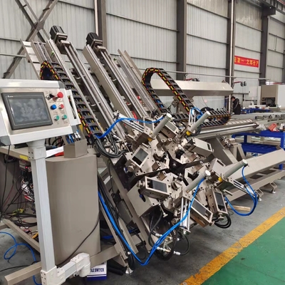 Automatic CNC 4 Head Corner Crimping Machine For Aluminum Window Door Making with delta system
