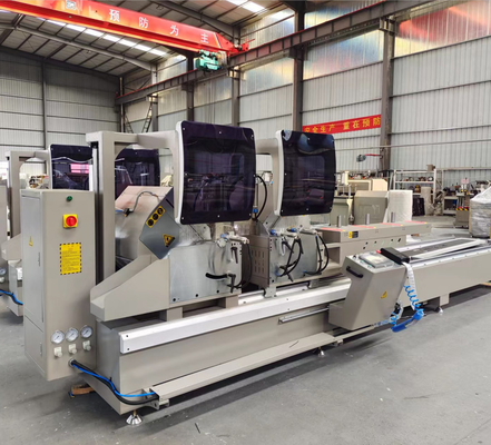 Full Automatic Double Head Mitre Saw Machine For Window Doors Making